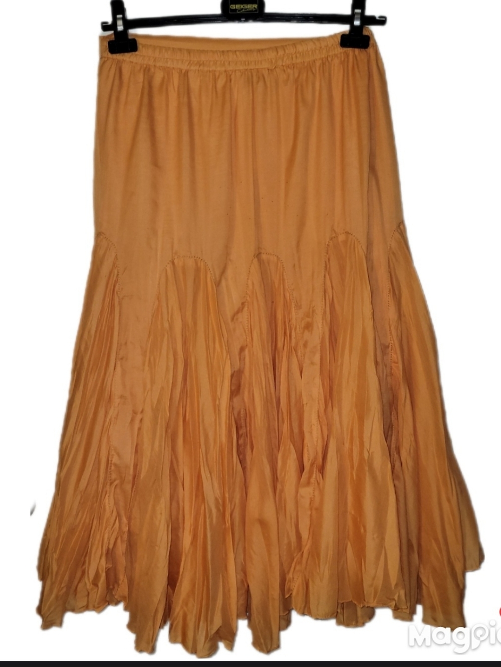 Dimri Bright Orange Cotton Blend Gypsy Boho Twirl Skirt Size L Fairycore Whispy